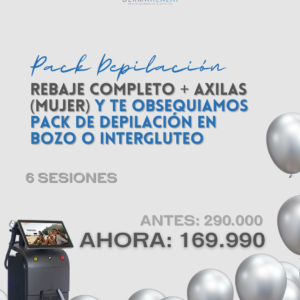 DEPILACIÓN LÁSER SOPRANO TITANIUM - REBAJE COMPLETO + AXILAS (MUJER) - 6 SESIONES