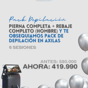 DEPILACIÓN LÁSER SOPRANO TITANIUM - PIERNA COMPLETA + REBAJE COMPLETO (HOMBRE) - 6 SESIONES