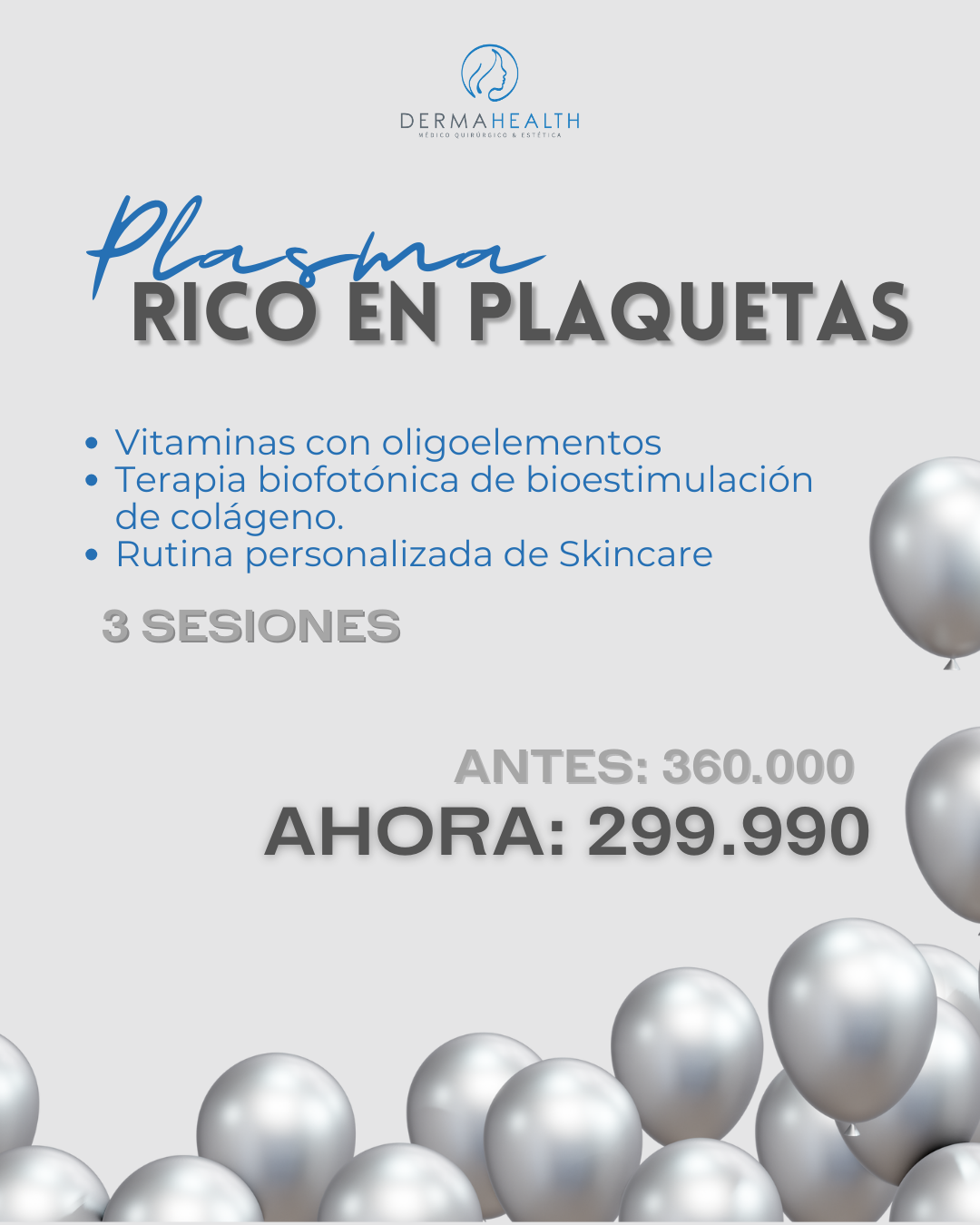 Plasma rico en plaquetas- 3 SESIONES