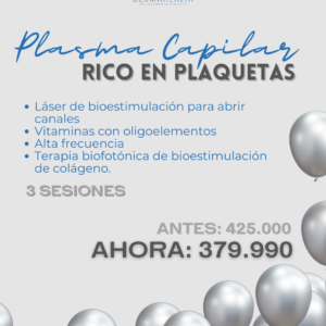 Plasma capilar rico en plaquetas- 3 SESIONES
