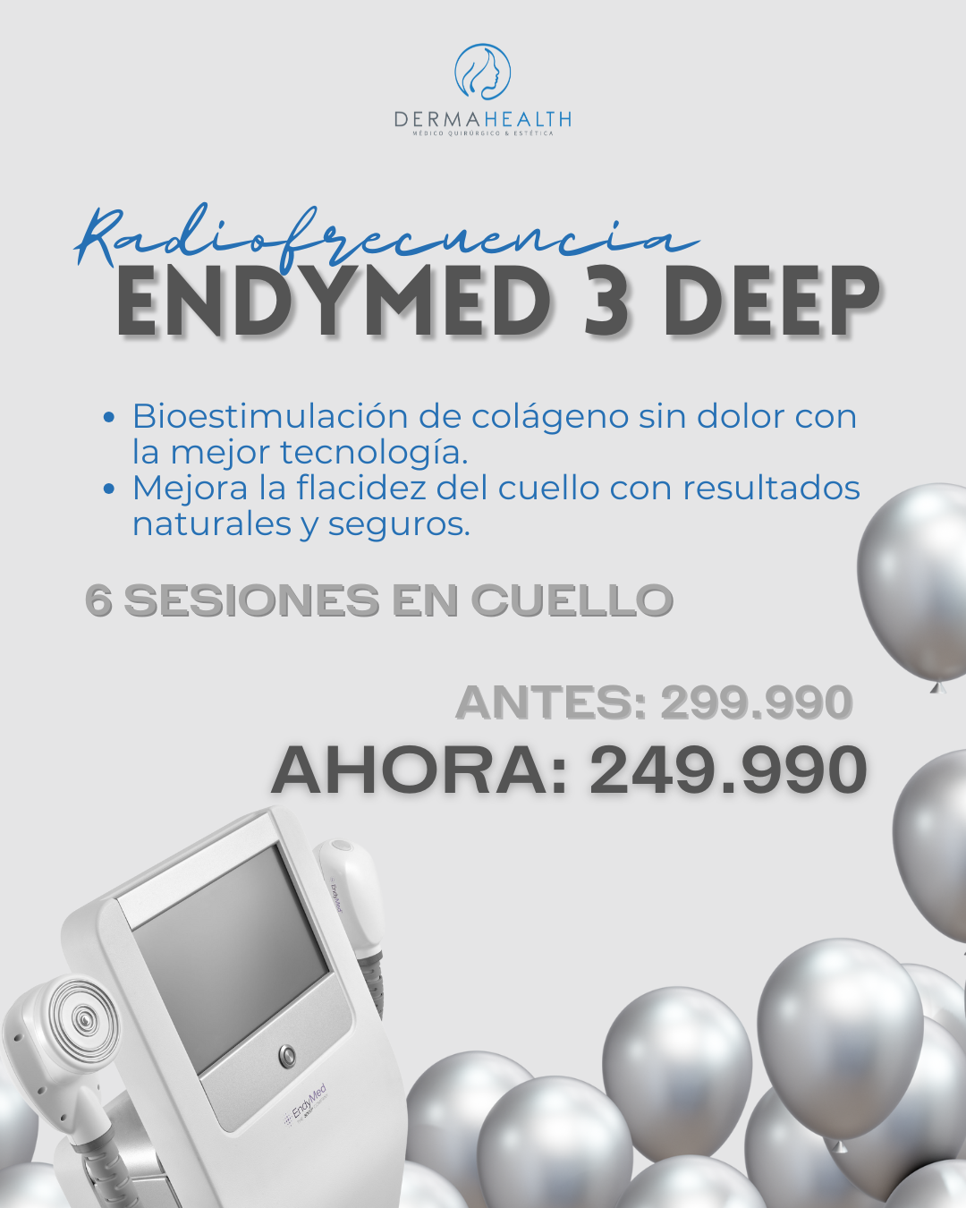 Radiofrecuencia ENDYMED 3 DEEP - 6 SESIONES EN CUELLO