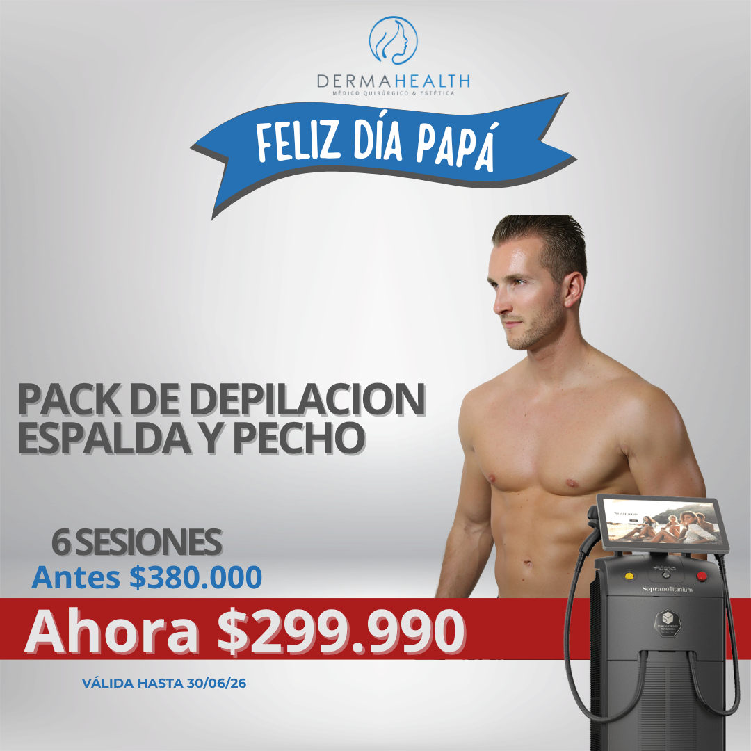 DEPILACIÓN LÁSER SOPRANO TITANIUM - ESPALDA Y PECHO - 6 SESIONES