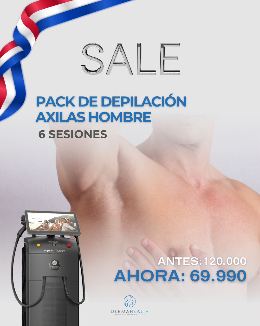 DEPILACIÓN LÁSER SOPRANO TITANIUM - AXILAS - Hombre - 6 SESIONES