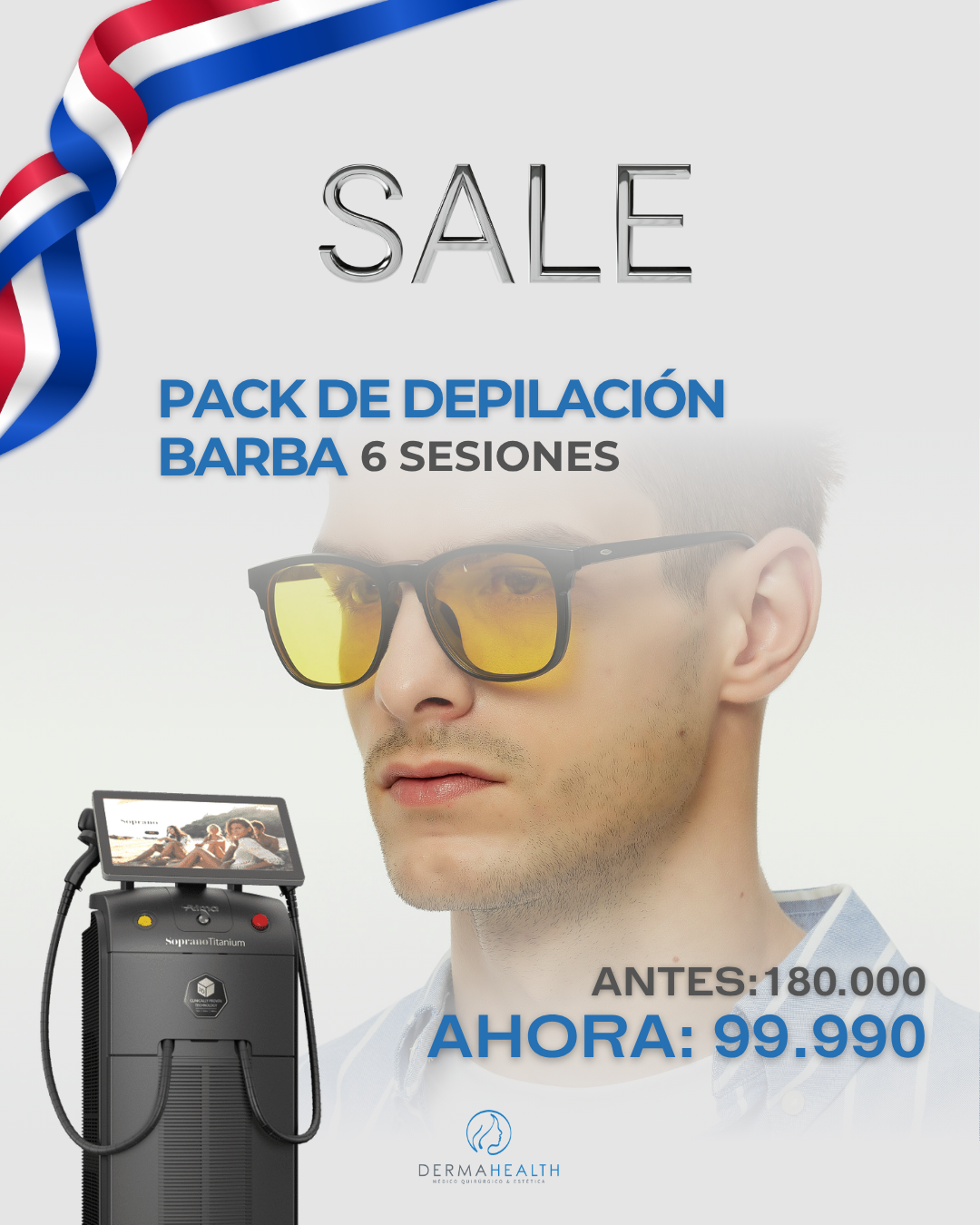 DEPILACIÓN LÁSER SOPRANO TITANIUM - BARBA - Hombre - 6 SESIONES