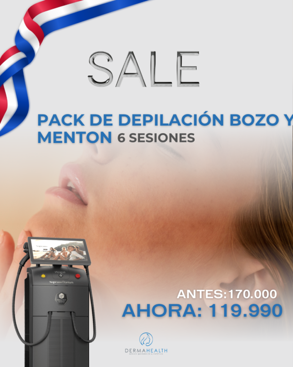 DEPILACIÓN LÁSER SOPRANO TITANIUM - BOZO Y MENTON - 6 SESIONES
