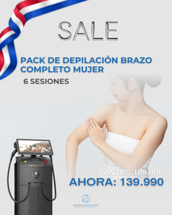 DEPILACIÓN LÁSER SOPRANO TITANIUM - BRAZO COMPLETO MUJER - 6 SESIONES