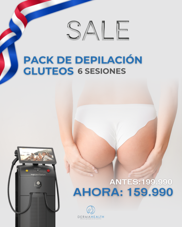 DEPILACIÓN LÁSER SOPRANO TITANIUM - GLÚTEOS - 6 SESIONES